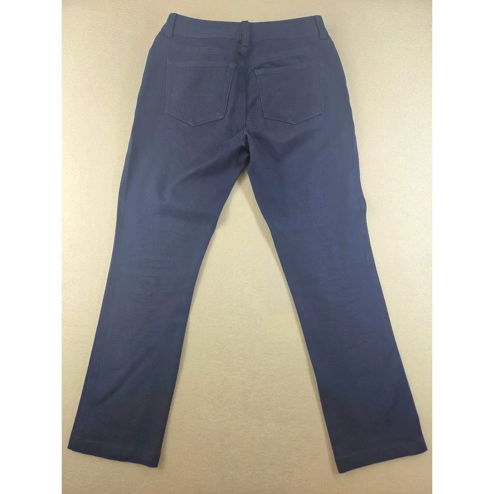 Lauren Ralph Lauren Petite Navy Blue Straight Leg Stretch Pants 2P Womens